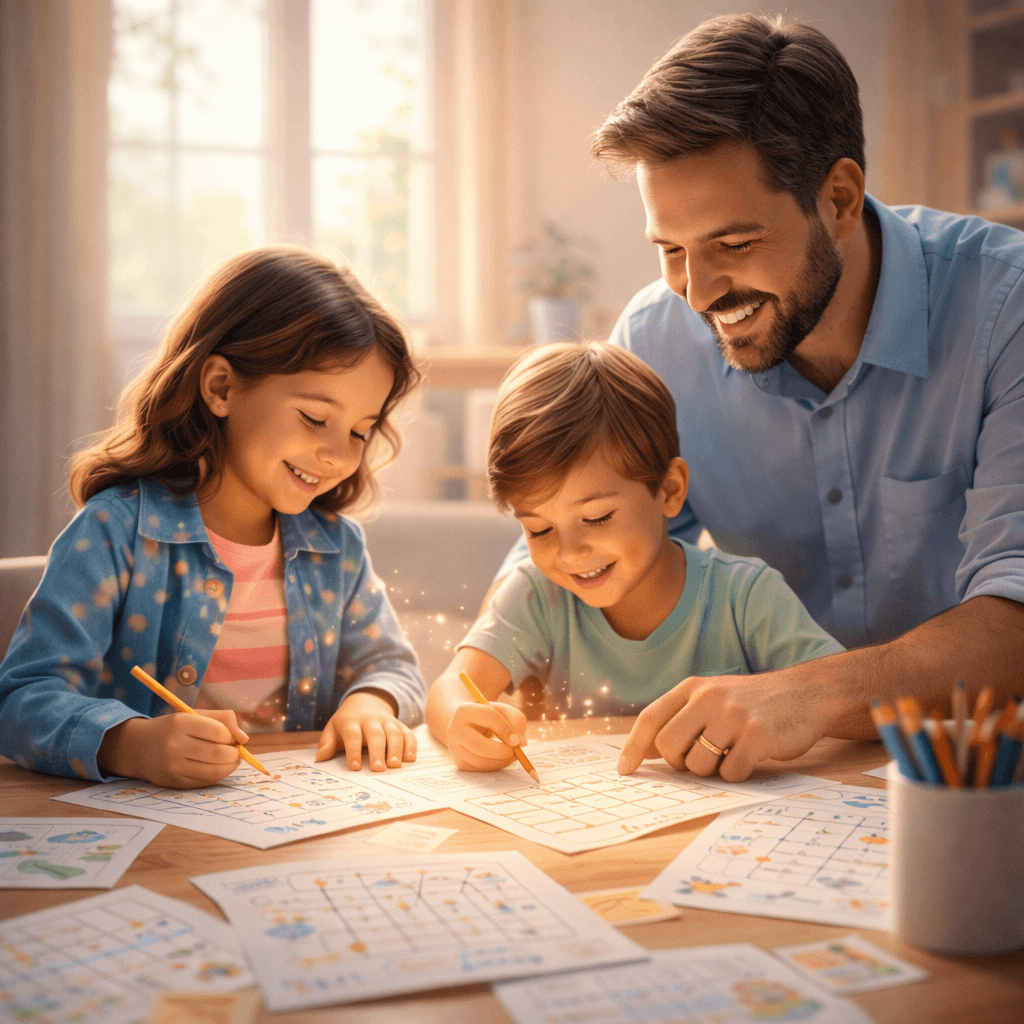 Child doing worksheet